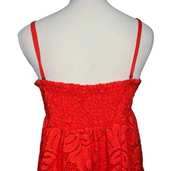 Maeve Red Lace Tiered Mini Dress with Convertible Straps Size X-Large - Picture 9 of 15